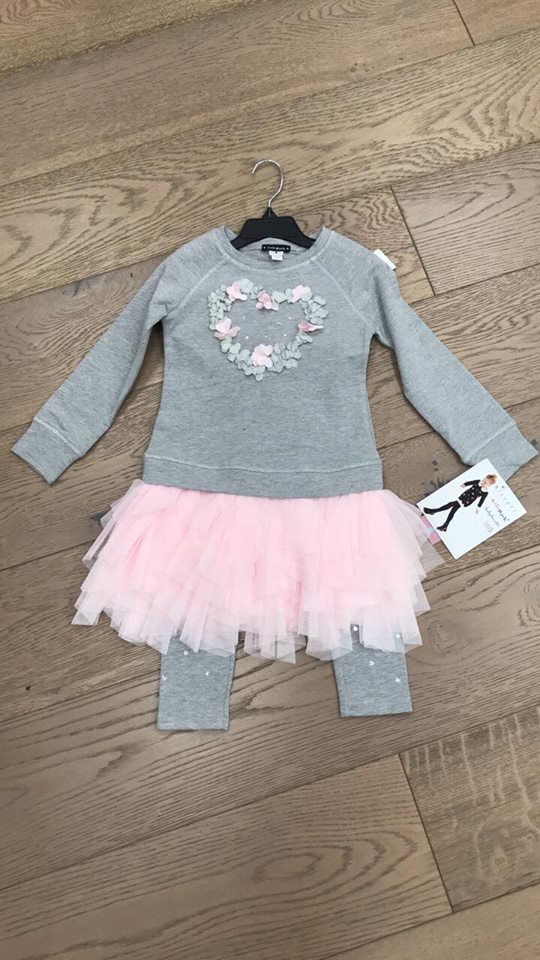 12 MONTHS 2 PIECE DRESS/ROUCHED LEGGINGS OUTFIT Kate Mack KATE MACK 