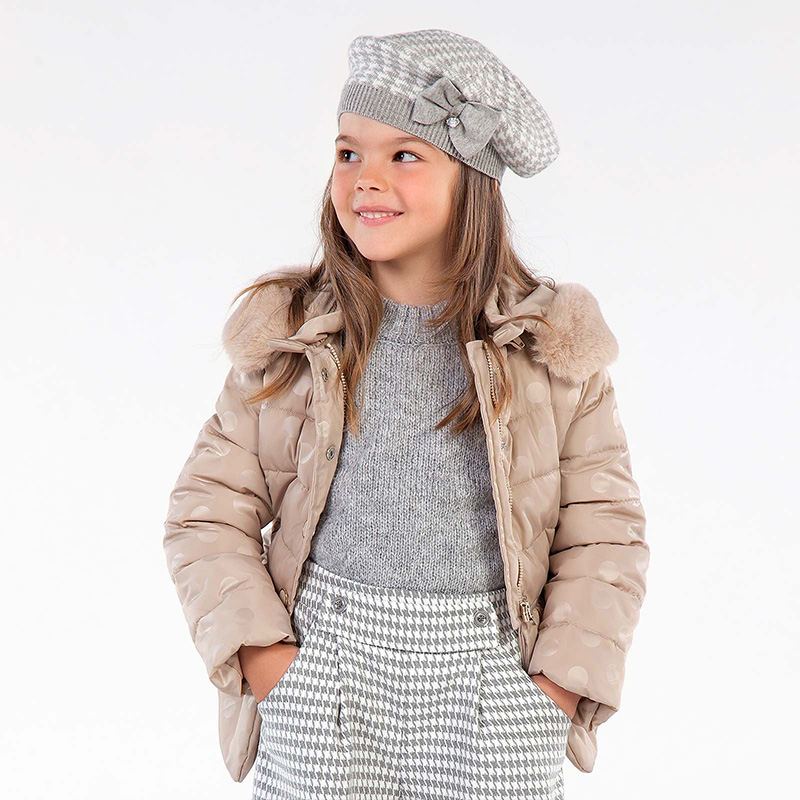 Mayoral Beige Polka Dot Girls Jacket