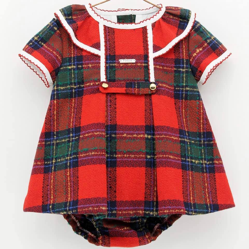 Foque Red Tartan Dress Set Little Boppers