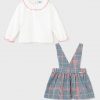 check dungarees and top set for baby girl id 11 02932 007 L 4