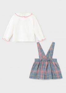 check dungarees and top set for baby girl id 11 02932 007 L 5