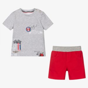 lapin house grey red baby shorts set 423673 3d87785d574199b6f1883fc46d7ddc3a549293ae