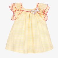 foque girls yellow white gingham dress 499261 8e86ec9caf63d03f1fb4dc696560159dd1b99b1e