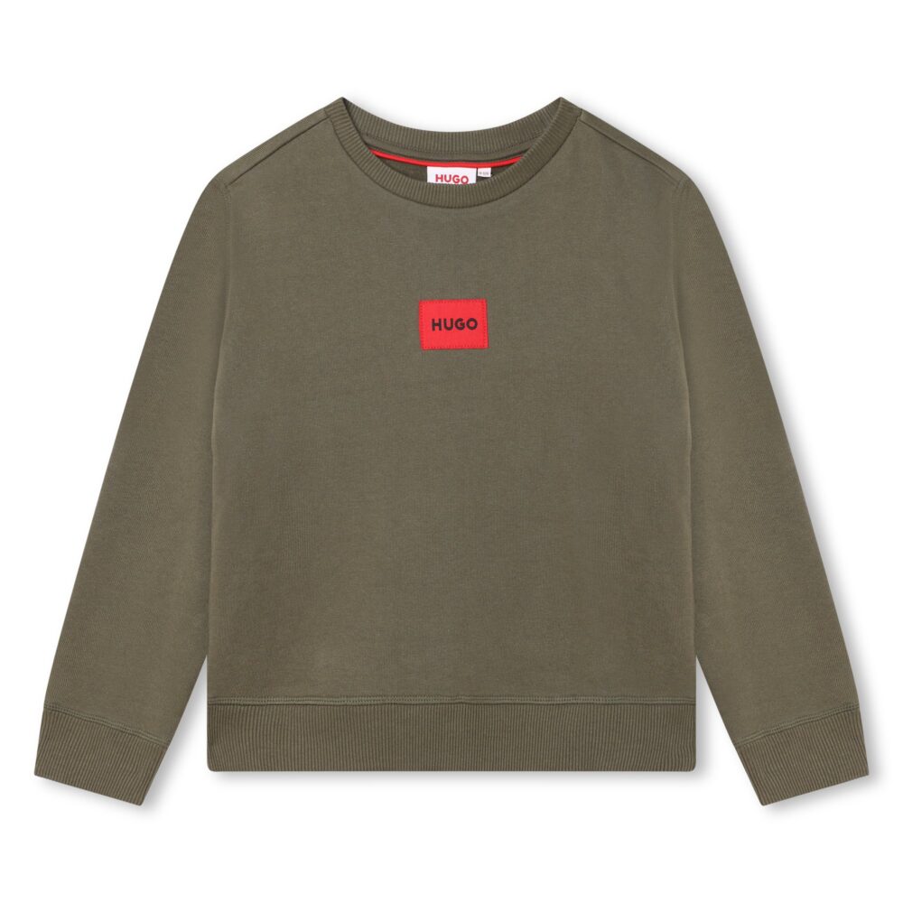 HUGO Boys Khaki Logo Sweater Little Boppers