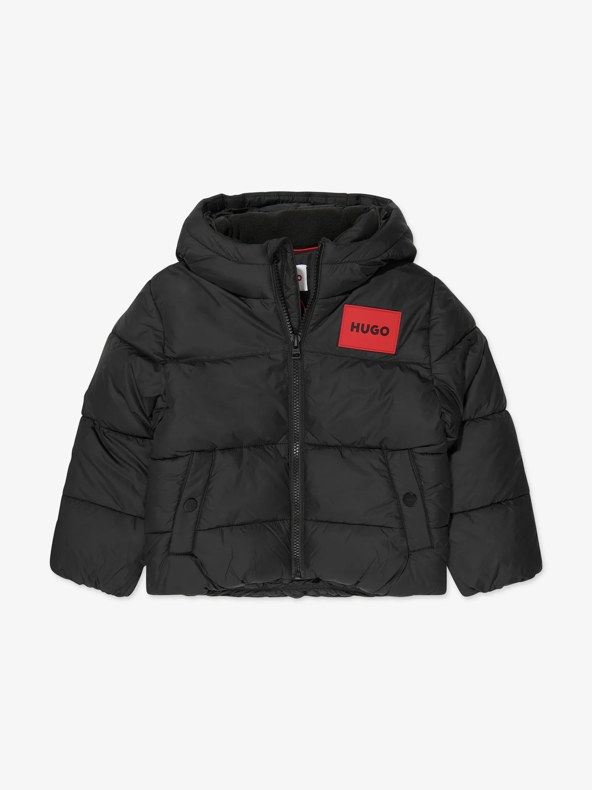 HUGO Boys Puffer Jacket in Black Little Boppers