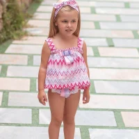 SS24 Rochy Baby Girls Bano Zig Zag Swimming Top Knickers Dainty Delilah 2240