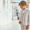 boy linen blazer raffia H 1