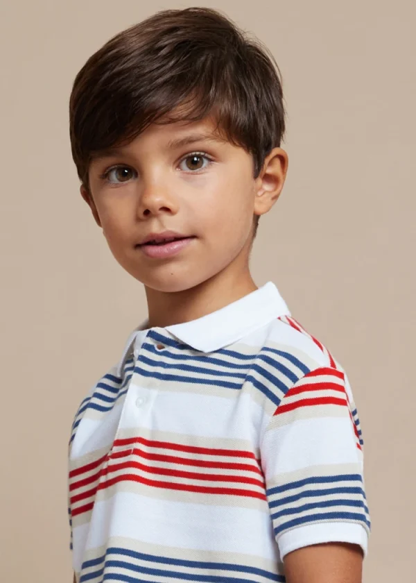 boy striped polo better cotton watermelon XL 2