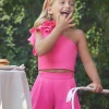 girl top and flowy crepe shorts set fuchsia XL 1