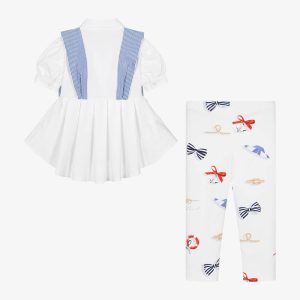 lapin house girls white cotton nautical leggings set 558639 3af280b6901fbe0fe6b64c534bc847b6f808153d