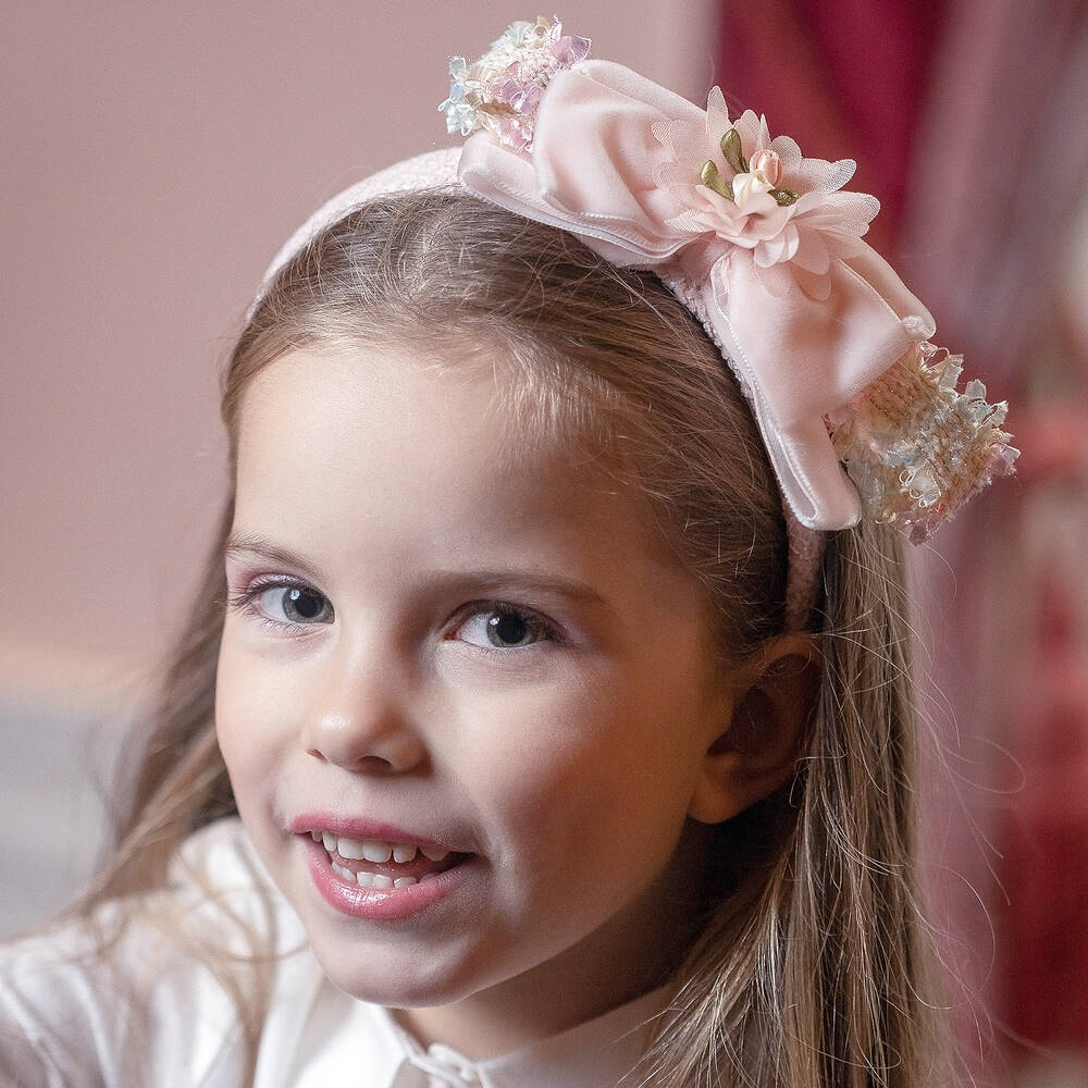 Piccola Speranza Girls Pink Tweed Headband | Little Boppers