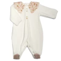 115801 Barcellino Floral Velour Babygrow Starlight Boutique 900x