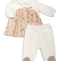 115802 Barcellino Floral Corduroy Velour 2 Piece Set Pink Ivory 900x