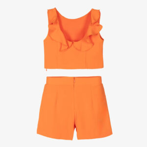 abel lula girls orange crepe ruffle shorts set 599870 012b6a052308130aa24cf16a2c4867af