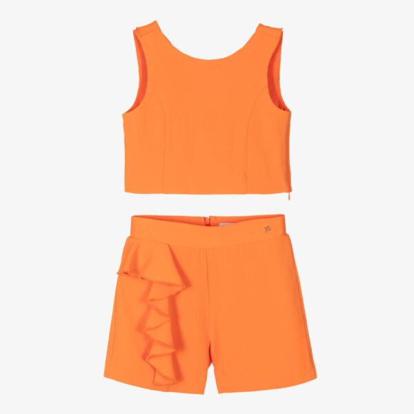 abel lula girls orange crepe ruffle shorts set 599870 7ed2dfeecd5bec3fa3135b1dc0ef9833