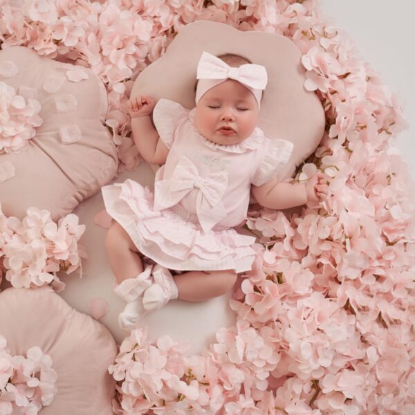 0060904 little a bunnies bows avery seersucker jam pant set pink blossom