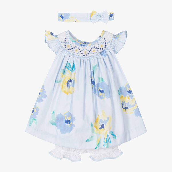 pretty originals girls blue cotton floral dress set 594861 2051f7dc5a98366feeed3cda187f2553