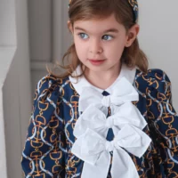 rochy aw25 pre order girls vintage navy chains dress 8231077