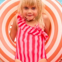 asymmetrical swimsuit for girls poppy XL 1