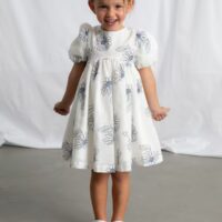 girls puff sleeve dress natural XL 3 (1)