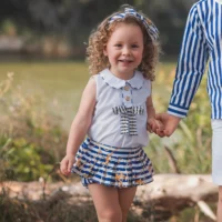 rochy ss26 pre order baby girls marine 2pc blouse skorts set 7722200